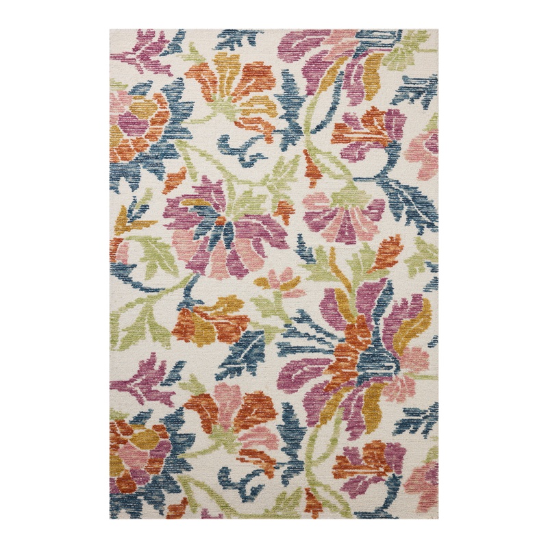 Tilly IV White Multicolor Floral Hand Tufted Wool Area Rug