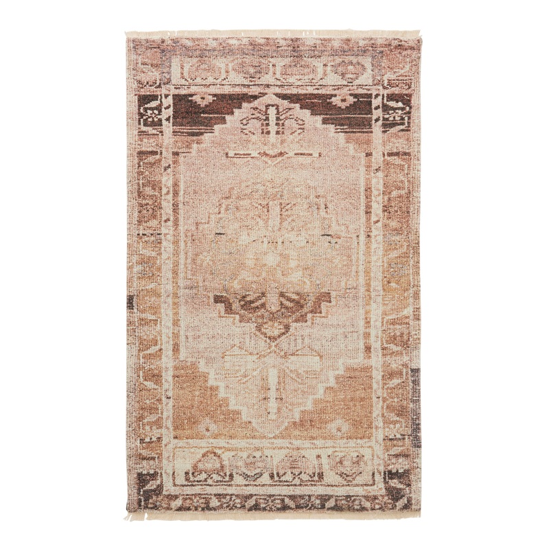Zola Blush Persian Style Cotton Blend Area Rug