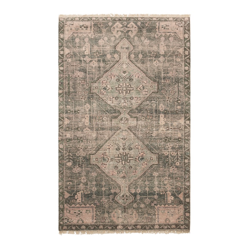 Zola Sage Green Persian Style Cotton Blend Area Rug