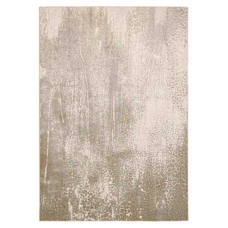 (A489) Gresham Gold Abstract Area Rug, 5×7