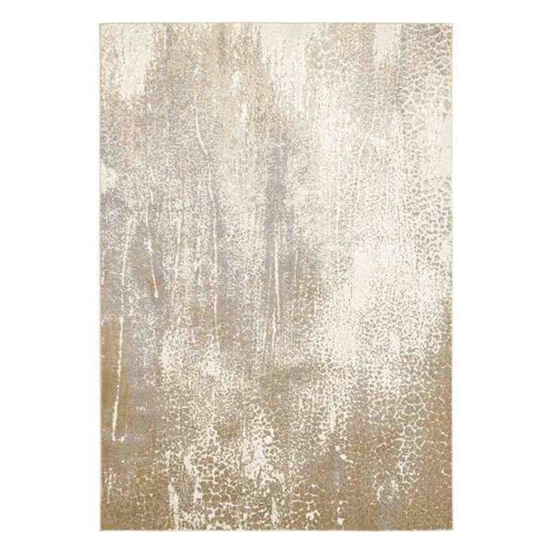 (A489) Gresham Gold Abstract Area Rug, 7×10