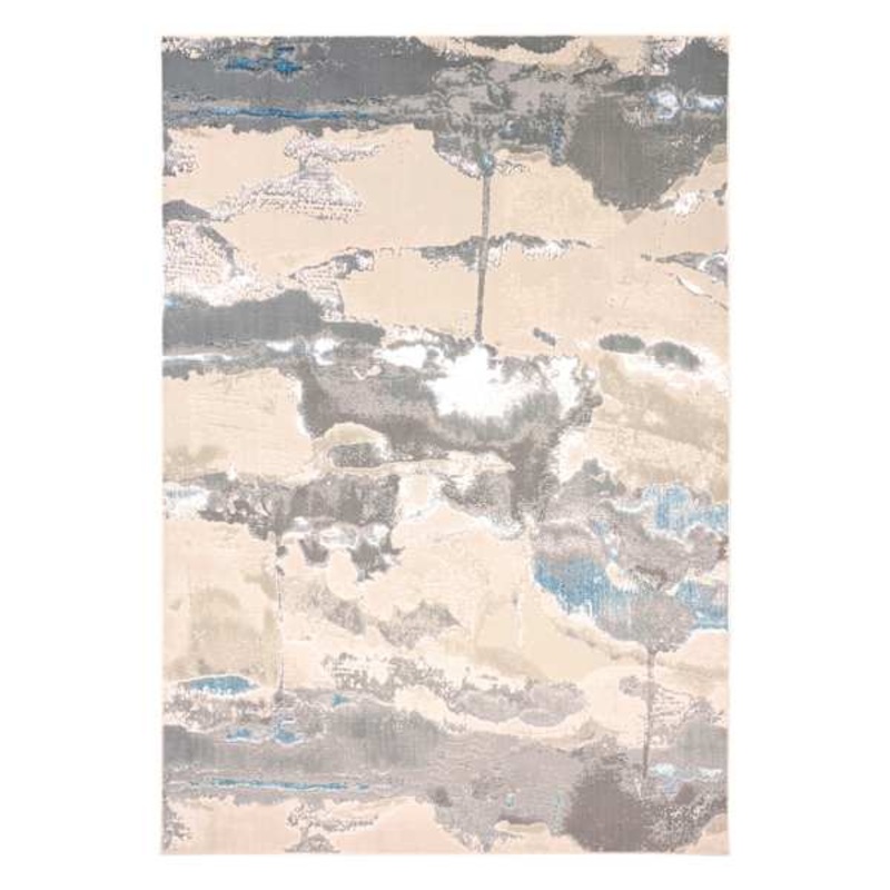 (A490) Cavallo Grey Abstract Accent Rug, 3×5