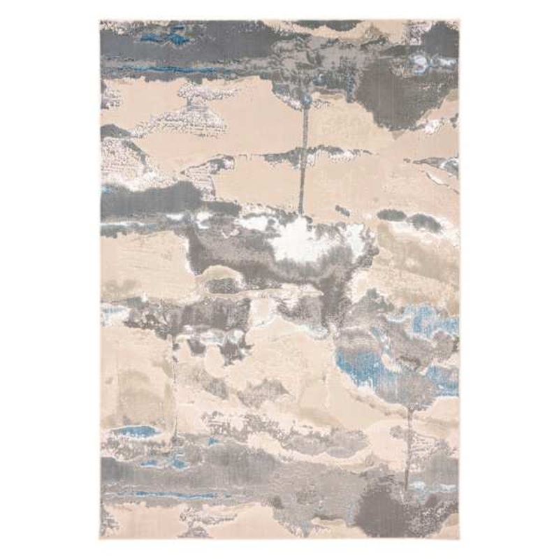 (A490) Cavallo Grey Abstract Area Rug, 5×7