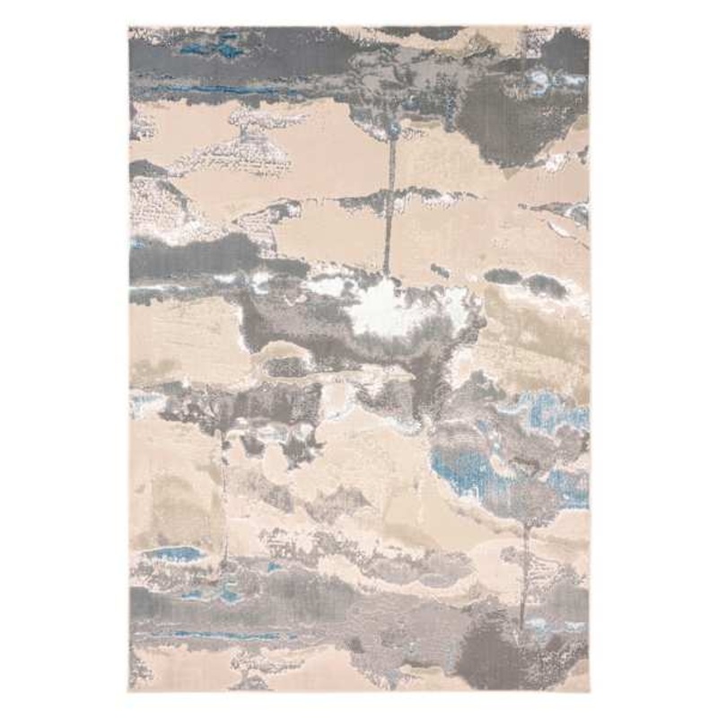 (A490) Cavallo Grey Abstract Area Rug, 7×10