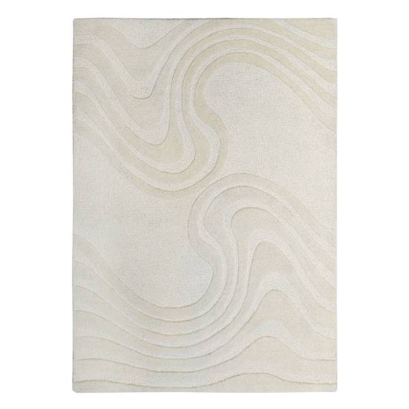 (A492) Crosby St. Lagon Ivory High-Low Area Rug, 5×7