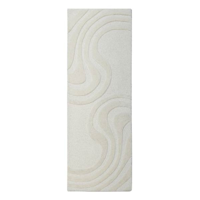 (A492) Crosby St. Lagon Ivory High-Low Runner, 2×6