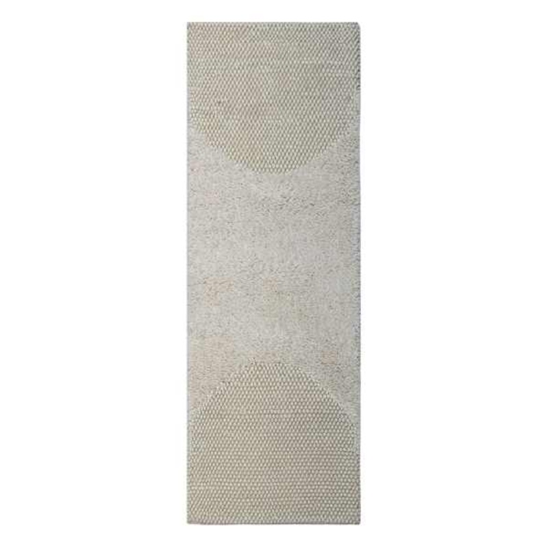 (A493) Crosby St. Ivory Half Moon Design Tufted Runner, 2×6