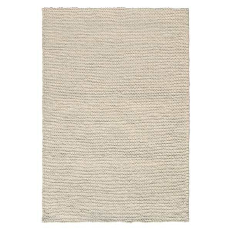 (A494) Ivory Chunky Knit Patterned Area Rug, 8×10