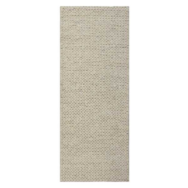 (A494) Ivory Chunky Knit Patterned Runner, 2×6