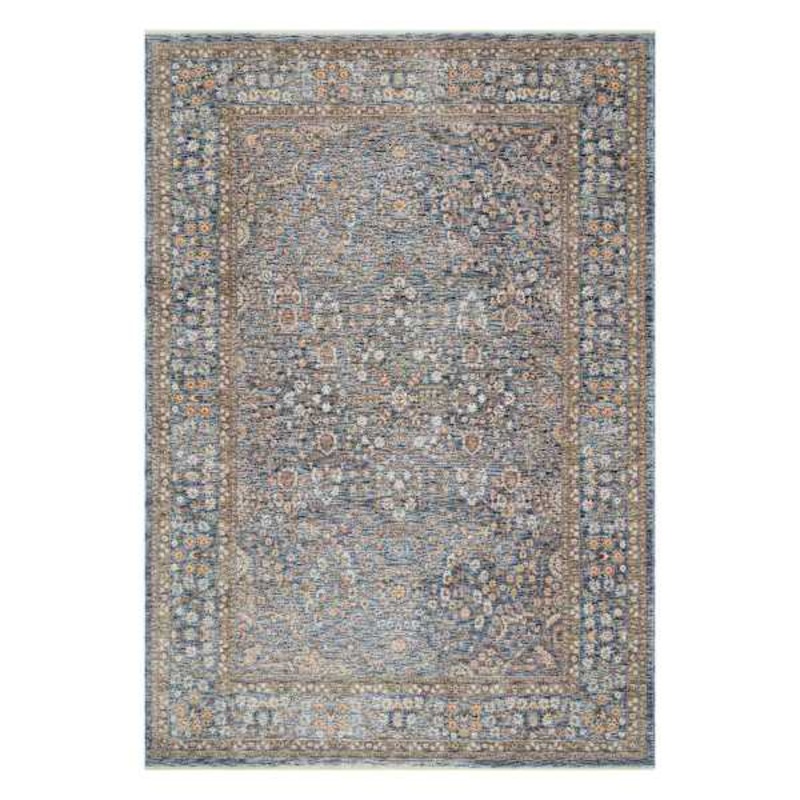(A495) Honeybloom Ballard Blue Floral Medallion Area Rug, 5×7