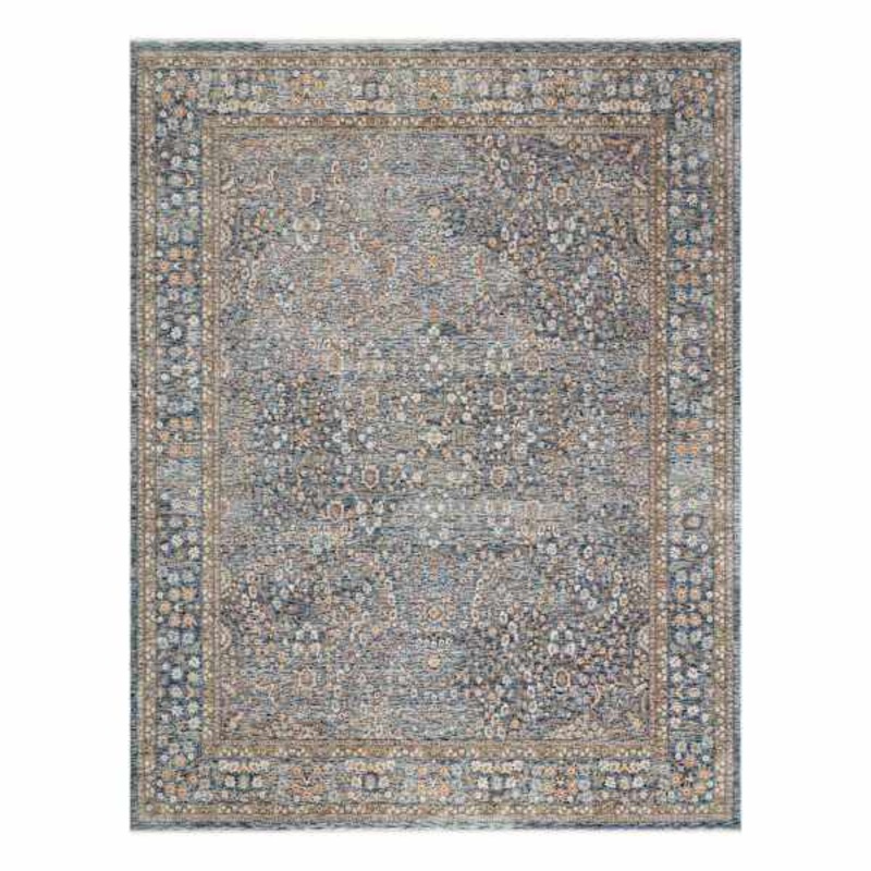(A495) Honeybloom Ballard Blue Floral Medallion Area Rug, 8×10