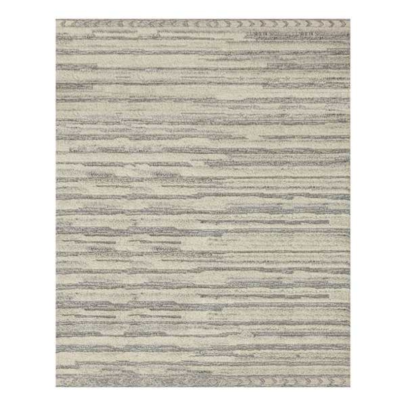 (A500) Fallows Ivory & Grey High-Low Tufted Area Rug, 8×10