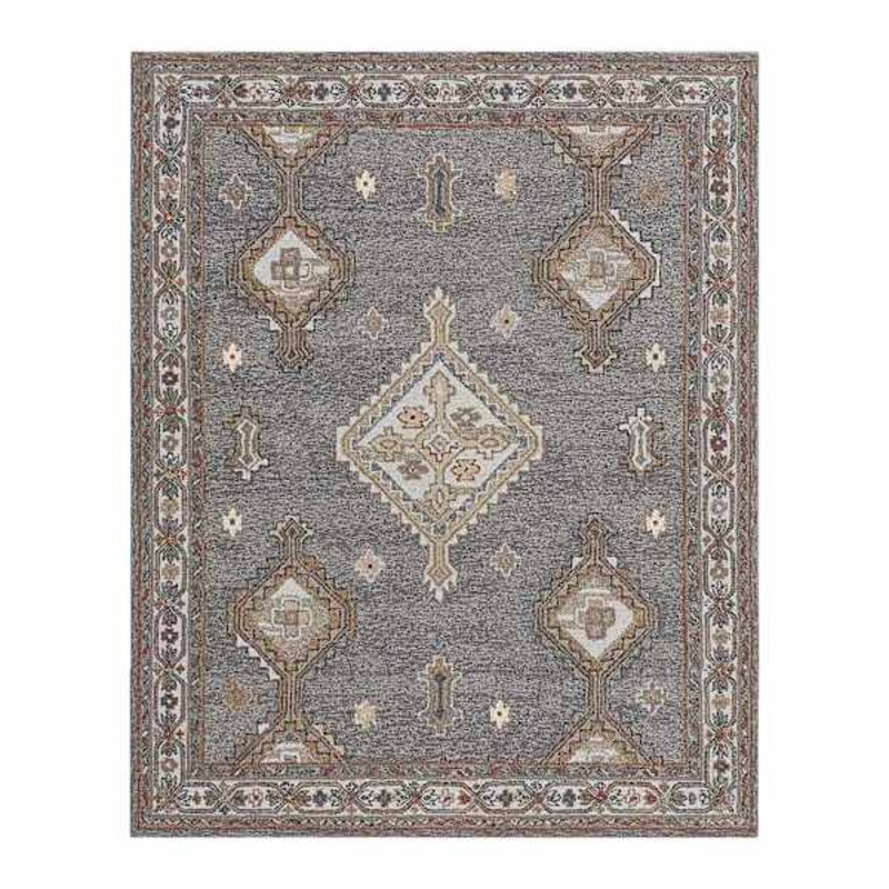 (A501) Jolene Grey Hooked Area Rug, 8×10