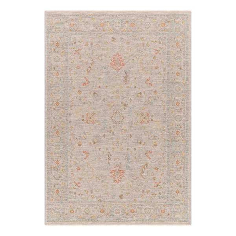 (A513) Honeybloom Avant Garde Taupe Floral Runner, 2×7