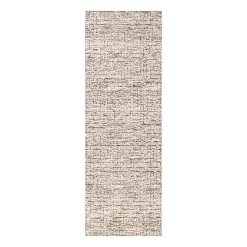 (A517) Crosby St. Tahoe Neutral Grey Textured Abstract Runner, 2×8