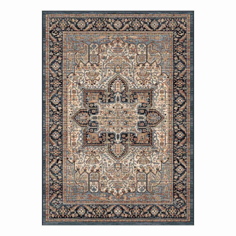 (A518) Ushak Blue Medallion Area Rug, 5×7