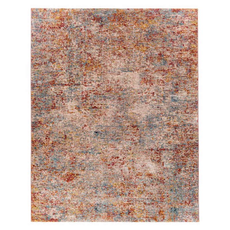 (A522) Mirabel Scarlet Abstract Area Rug, 8×10