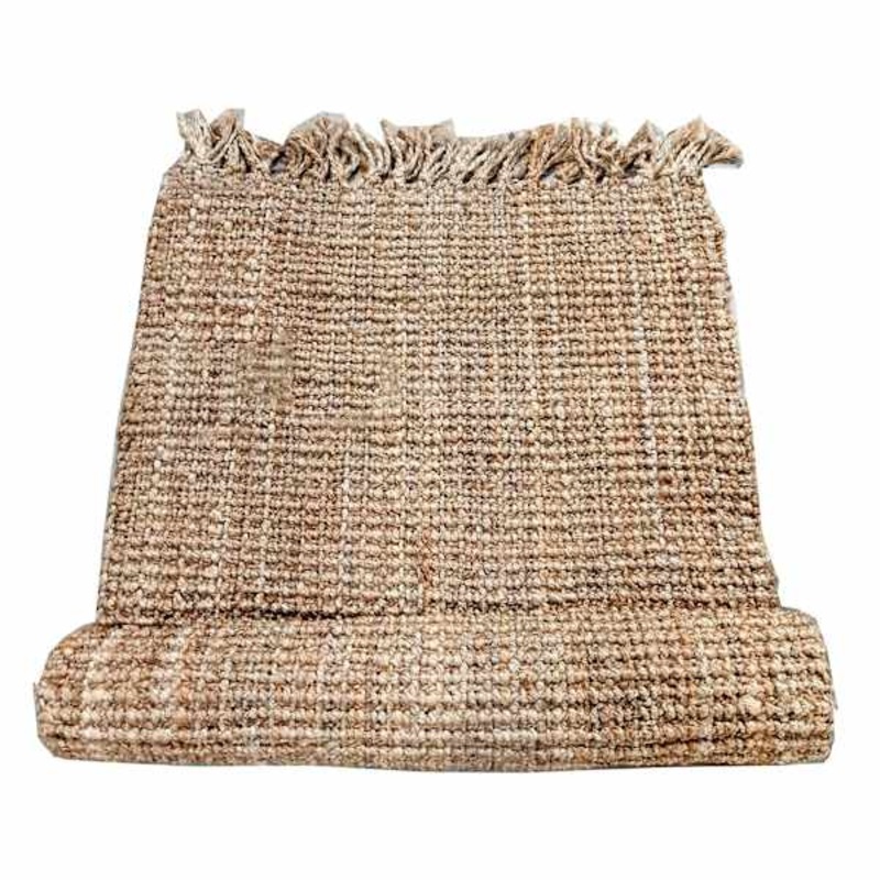 (B485) Honeybloom Jute Boucle Fringe Accent Rug, 3×5