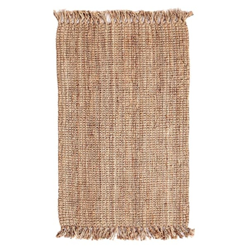 (B485) Honeybloom Jute Boucle Fringe Area Rug, 5×7