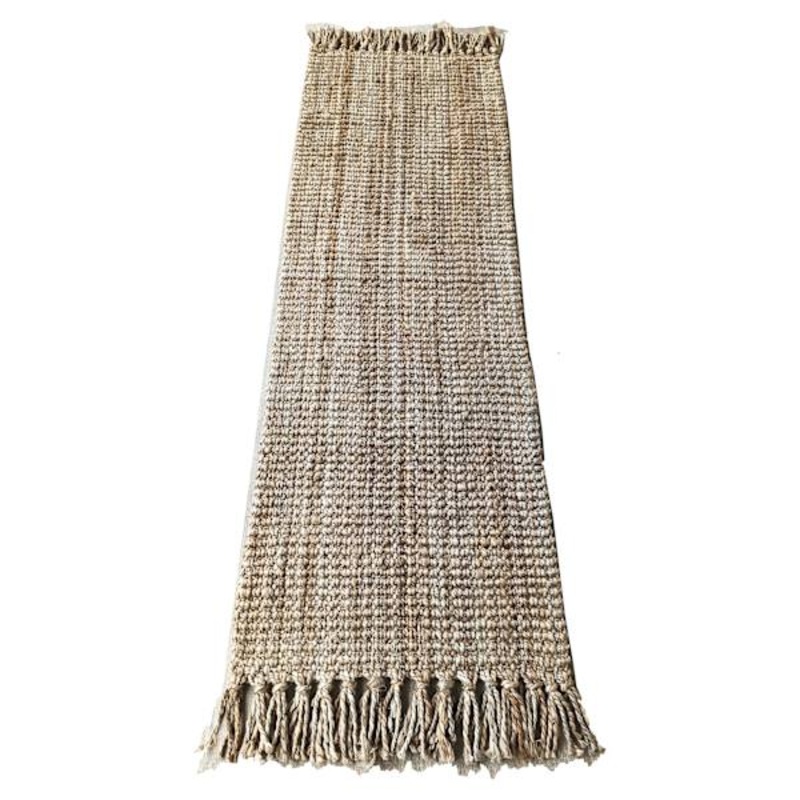 (B485) Honeybloom Jute Fringe Runner, 2×6