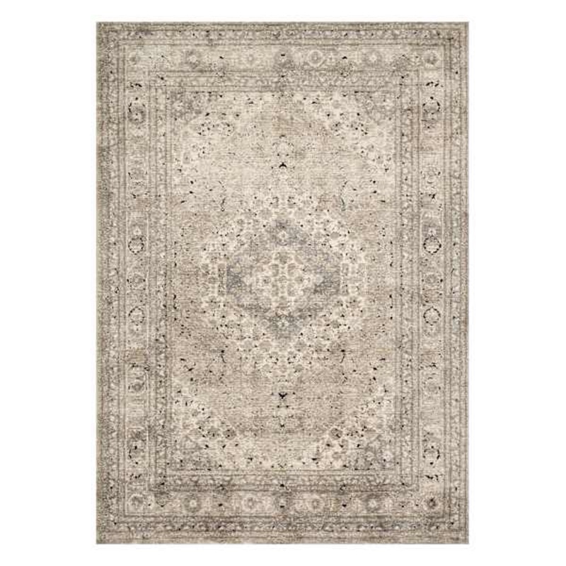 (B500) Xander Ivory & Tan Area Rug, 5×7