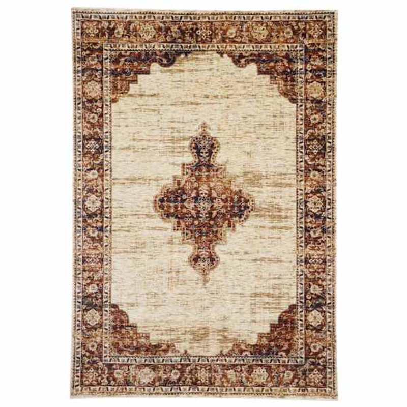 (B510) Red Traditional Open Medallion Area Rug, 5×7