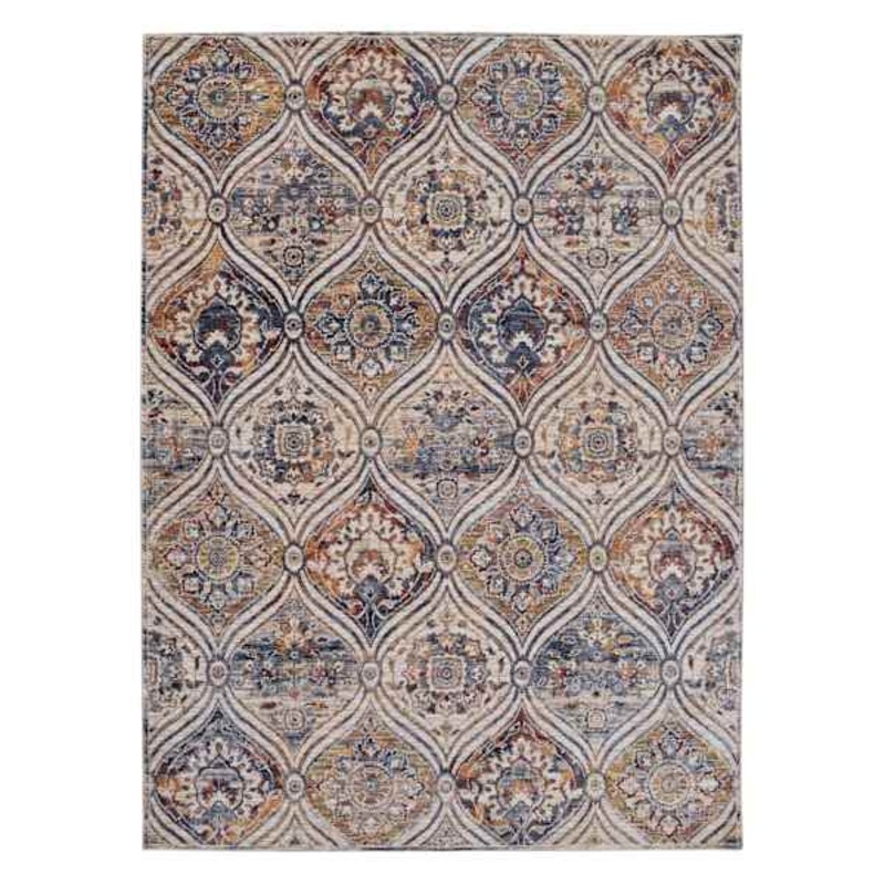 (B654) Ivory & Beige Soft Quatrefoil Accent Rug, 3×5