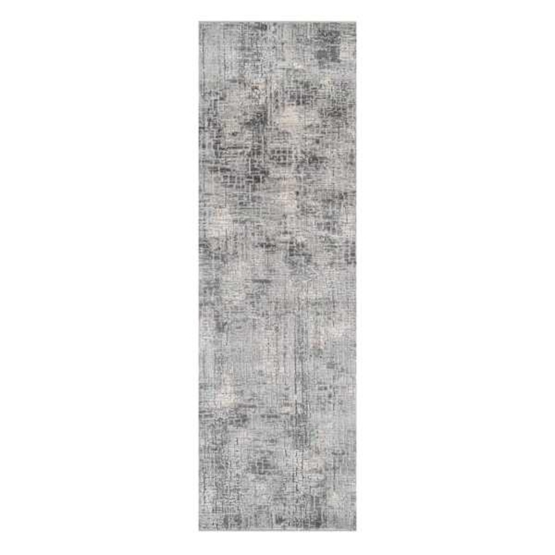 (B656) Mixed Grey Abstract Soft High-Low Design Runner, 2×7