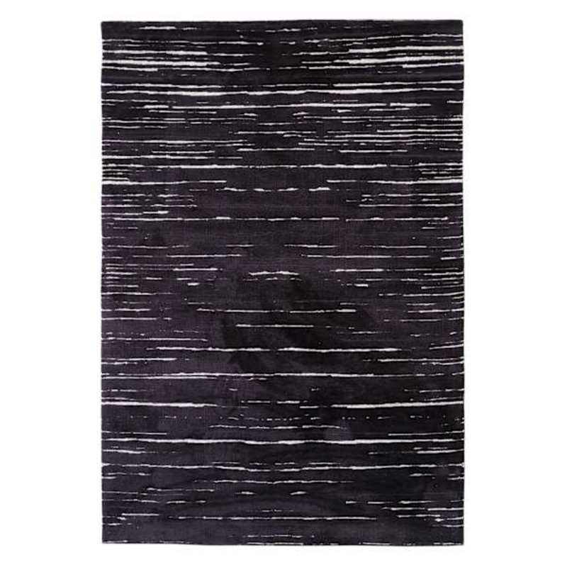 (B688) Crosby St. Ridgefield Black Patterned Area Rug, 5×7