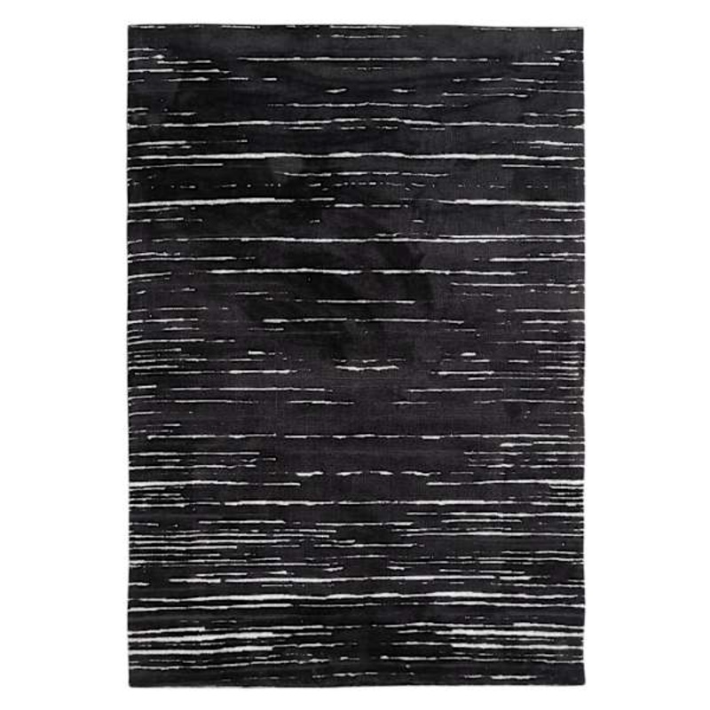 (B688) Ridgefield Black Patterned Area Rug, 8×10
