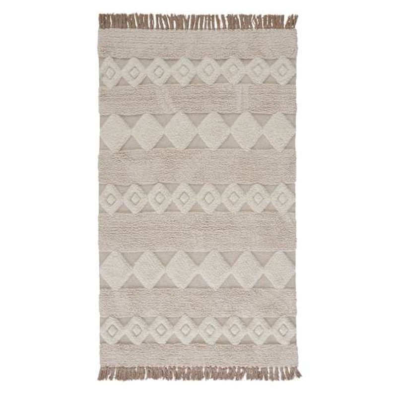 (B690) St. Marco Ivory Flatweave Diamond Design Area Rug, 8×10