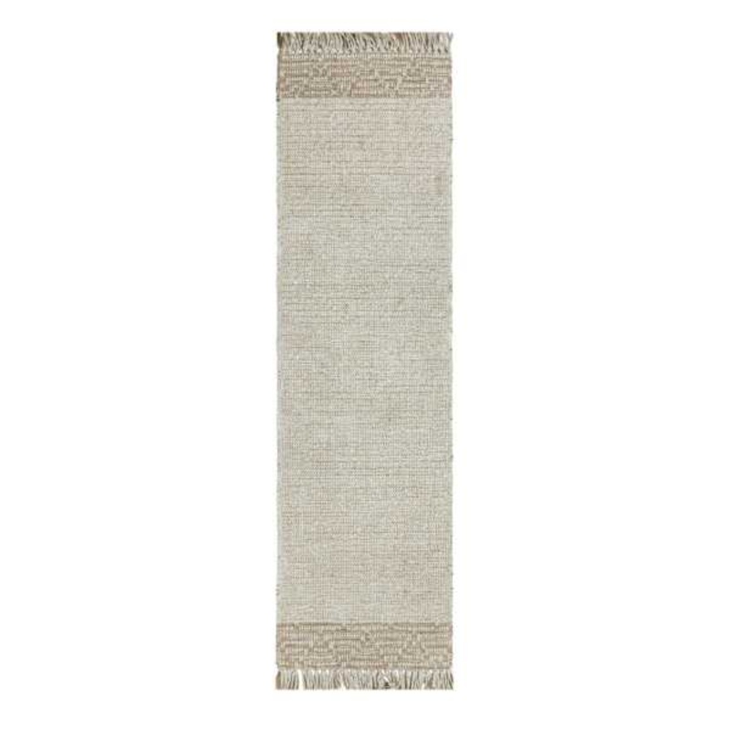 (B693) Found & Fable Kent Ivory Jute Runner, 2×7