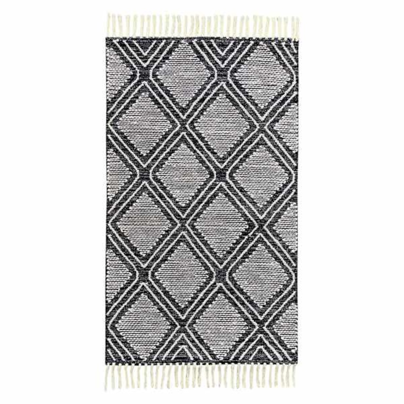 (B709) Goa Black Diamond Design Accent Rug, 3×5