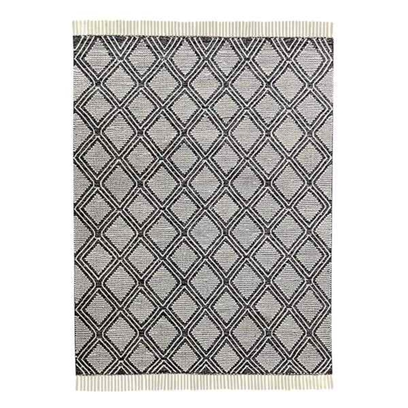 (B709) Goa Black Diamond Design Area Rug, 7×9
