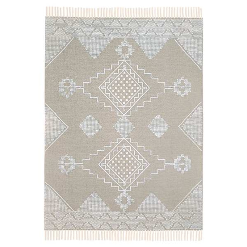 (B710) Goa Tan Medallion Area Rug, 5×7