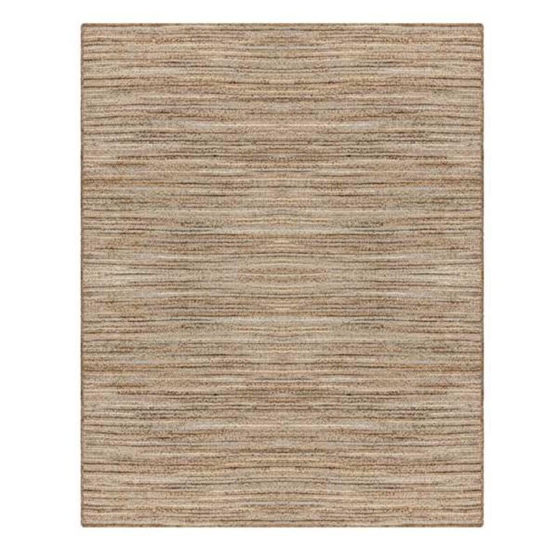 (B729) Kensie Natural Striped Jute Area Rug, 8×10