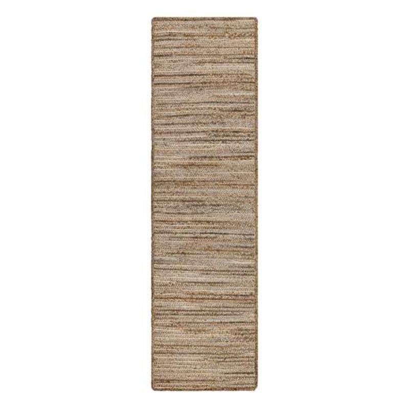 (B729) Kensie Natural Striped Jute Runner, 2×7