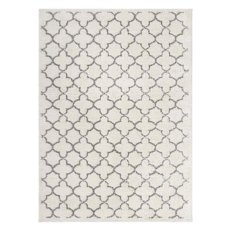 (B746) Elenor Ivory Geometric Area Rug, 8×10