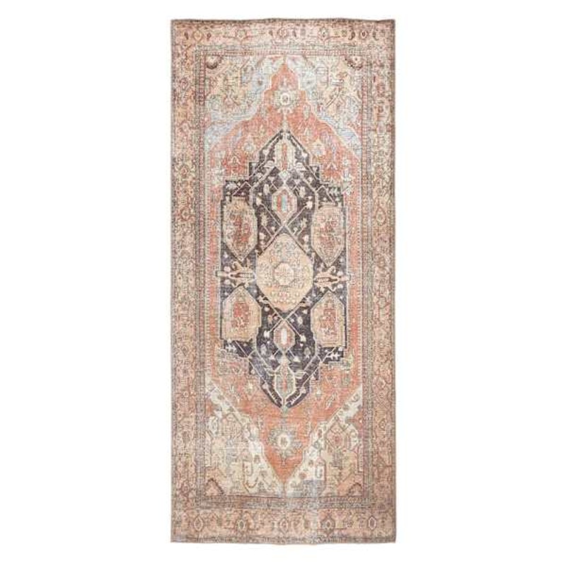 (B753) Riley Brown Multicolor Medallion Runner, 2×7