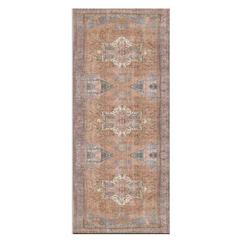 (B755) Aria Orange Multicolor Medallion Runner, 2×7