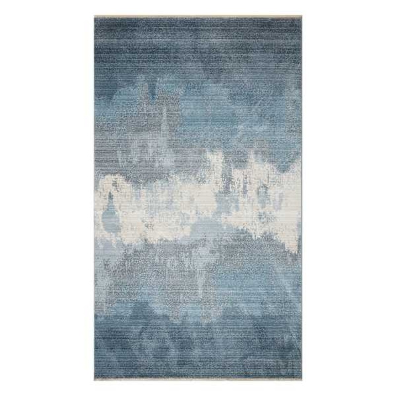 (B763) Cypress Blue Ombre Accent Rug, 3×5