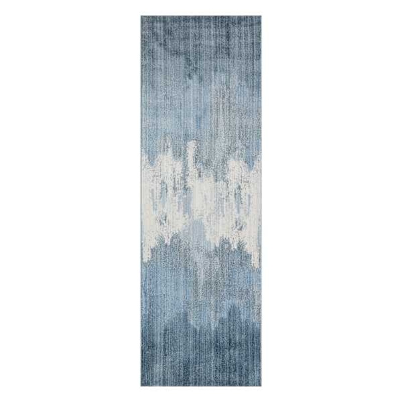 (B763) Cypress Blue Ombre Runner, 2×7