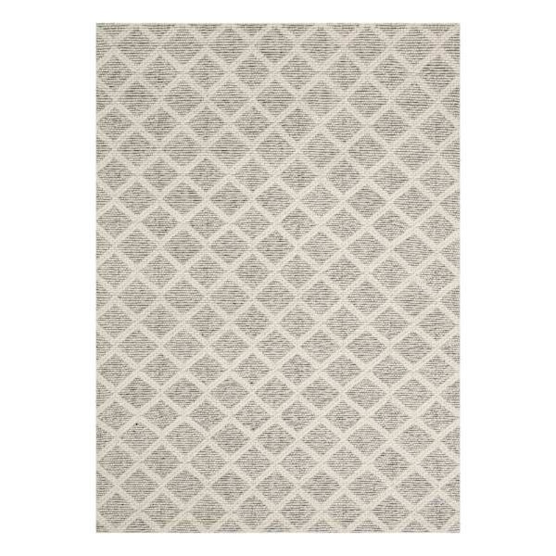(B780) Wesley Beige & Ivory Diamond Design Area Rug, 5×7
