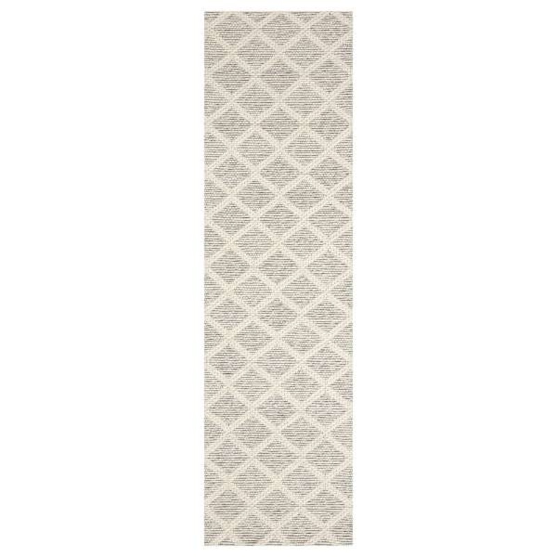 (B780) Wesley Beige & Ivory Diamond Design Runner, 2×7