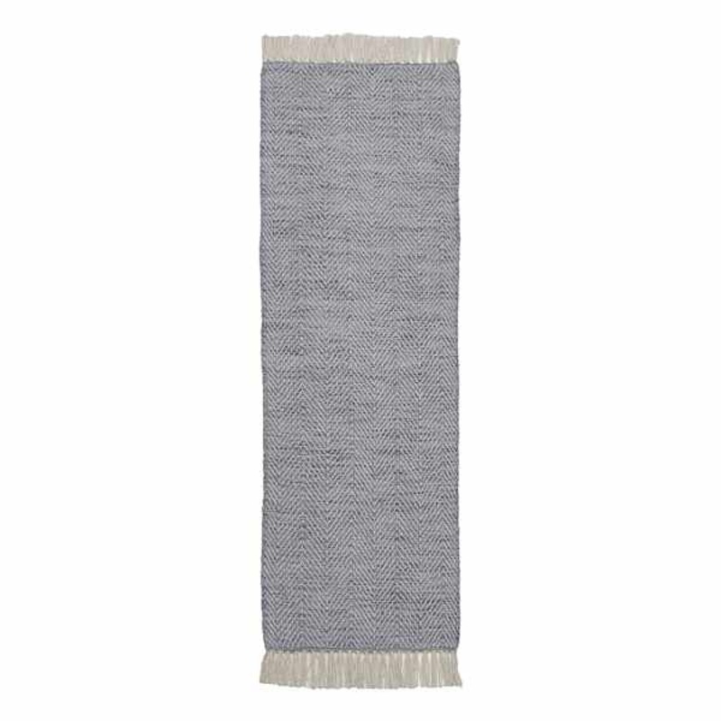 (B799) Crosby St. Grey Herringbone Runner, 2×6