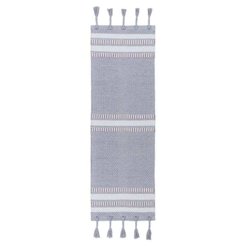 (B800) Grey & Ivory Striped Runner, 2×6