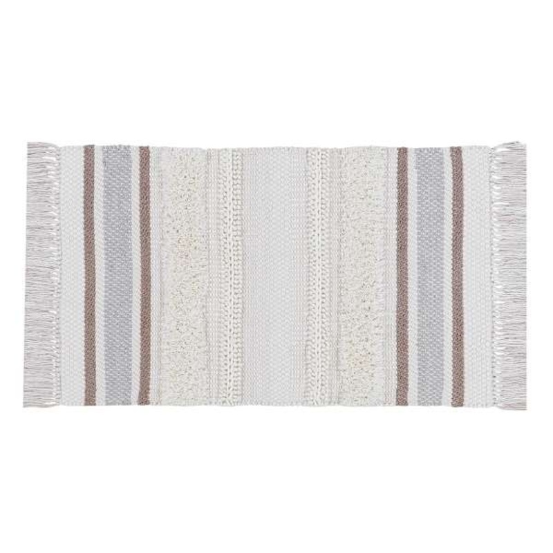 (B801) Honeybloom Ivory Striped Accent Rug, 2×3