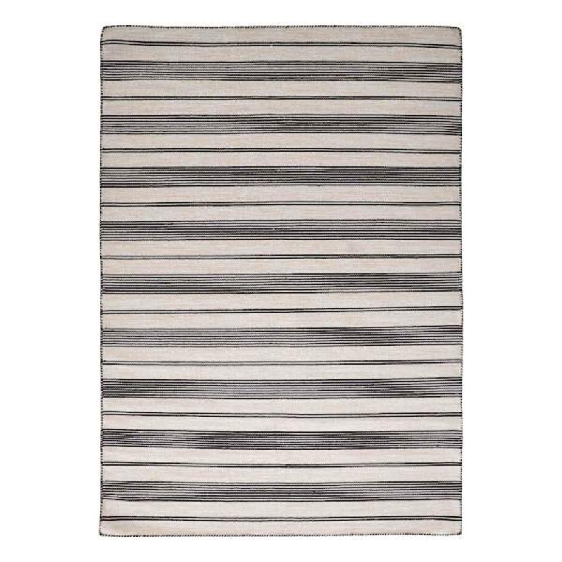 (B804) Santiago Navy & Ivory Striped Accent Rug, 2×3