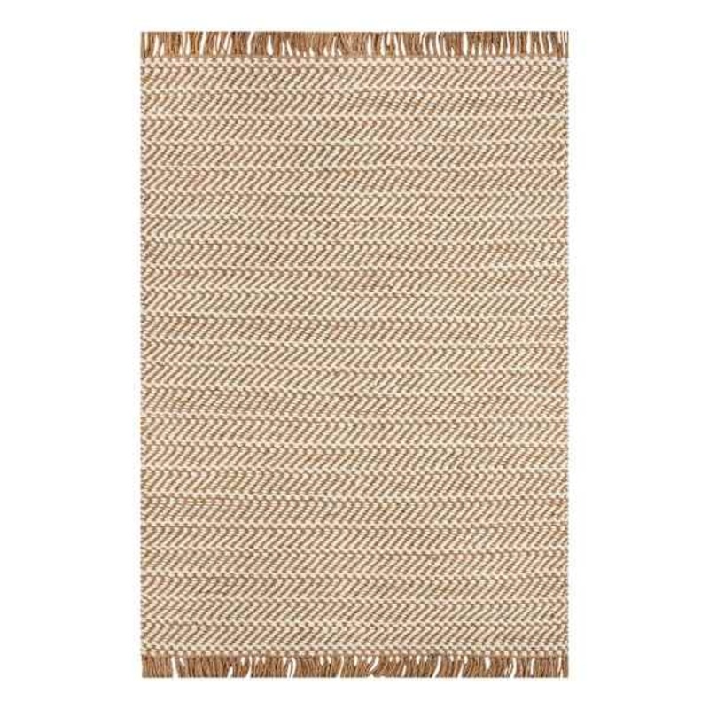 (B821) Crosby St. Moore Natural Herringbone Area Rug, 5×7