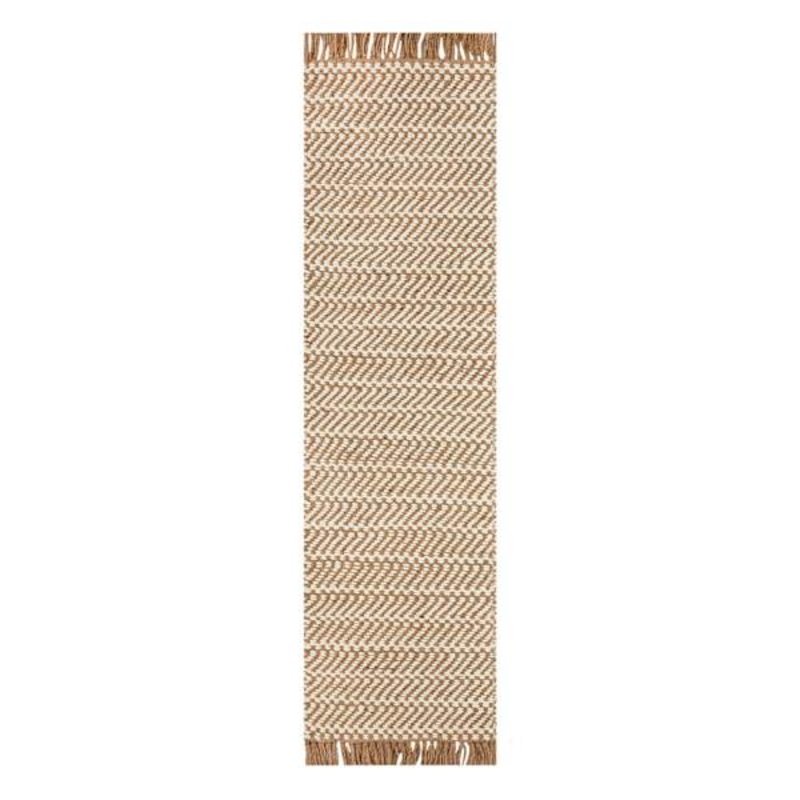 (B821) Crosby St. Moore Natural Herringbone Runner, 2×7